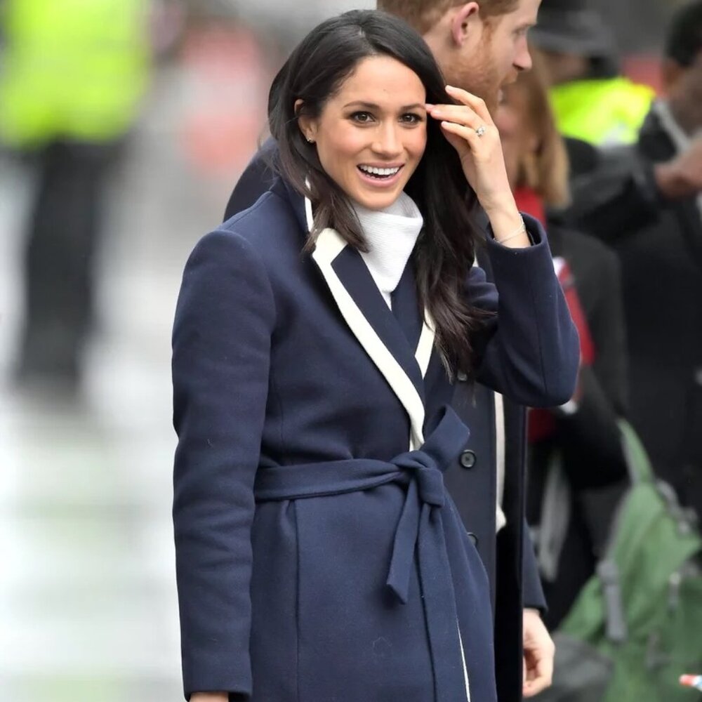 Meghan Markle Blue Wool J Crew Coat
